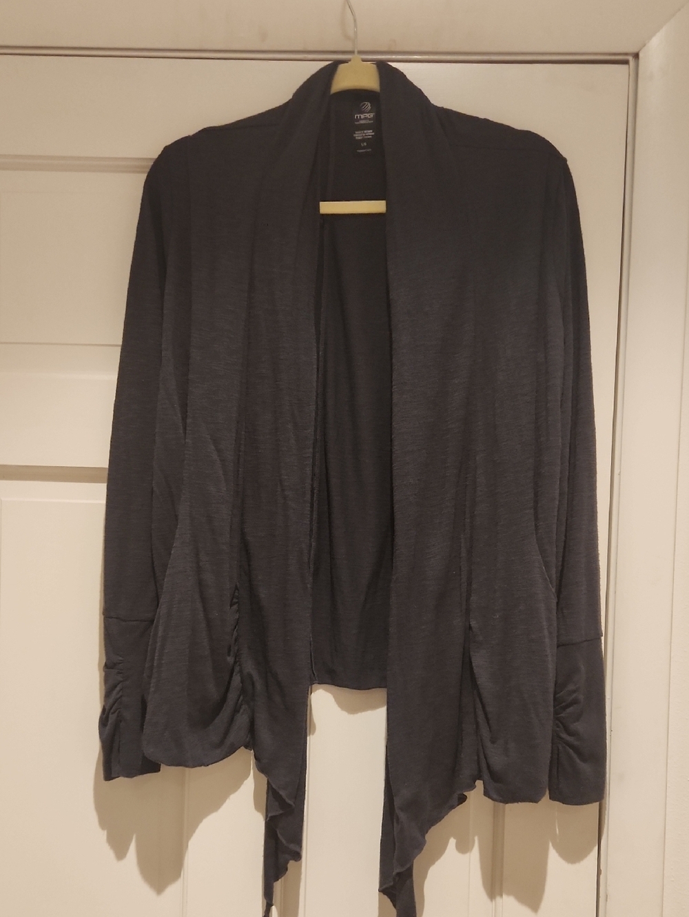 Mondetta Open-Front Draped Cardigan - Charcoal Women's L